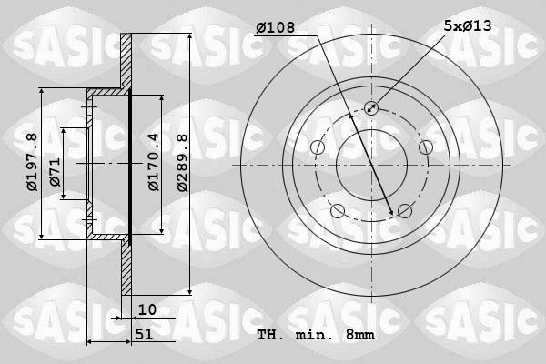 Sasic 2464V74J - Гальмівний диск autozip.com.ua