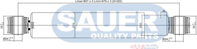 SAUER S3760086000 - Амортизатор autozip.com.ua