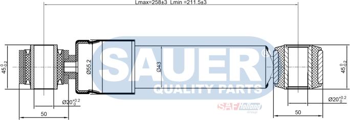 SAUER S3760073000 - Амортизатор autozip.com.ua