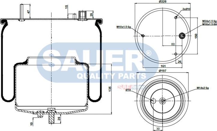 SAUER S2294561302 - Кожух пневматичної ресори autozip.com.ua