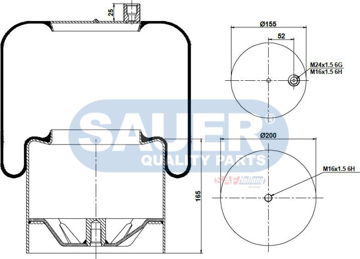 SAUER S2294390321 - Кожух пневматичної ресори autozip.com.ua