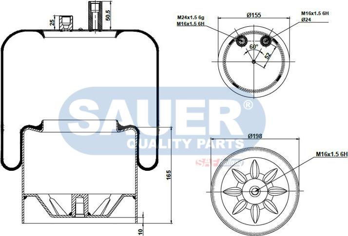 SAUER S2294390322 - Кожух пневматичної ресори autozip.com.ua