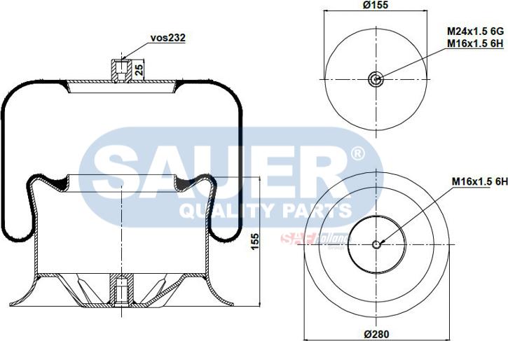 SAUER S2294757321 - Кожух пневматичної ресори autozip.com.ua