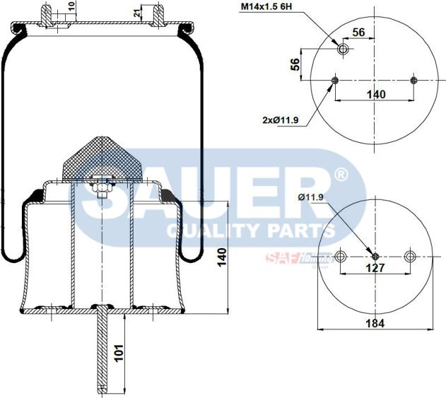 SAUER S2290304300 - Кожух пневматичної ресори autozip.com.ua