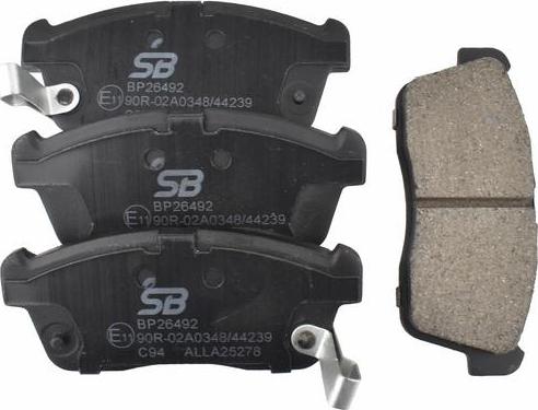 SB BP26492 - Гальмівні колодки, дискові гальма autozip.com.ua