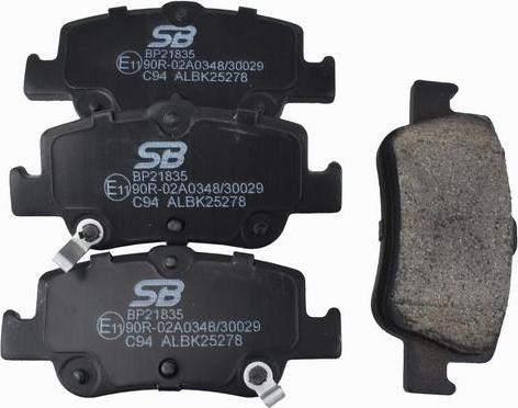 SB BP21835 - Гальмівні колодки, дискові гальма autozip.com.ua