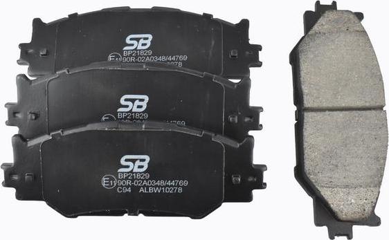 SB BP21829 - Гальмівні колодки, дискові гальма autozip.com.ua