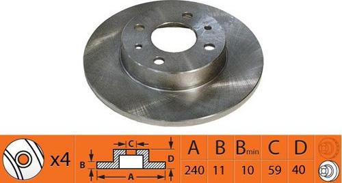 SB BR41107 - Гальмівний диск autozip.com.ua