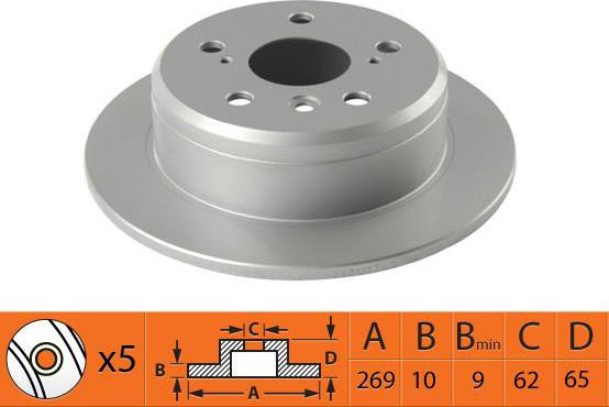 SB BR21222 - Гальмівний диск autozip.com.ua