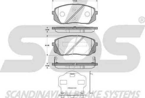 SBS 1501223430 - Гальмівні колодки, дискові гальма autozip.com.ua