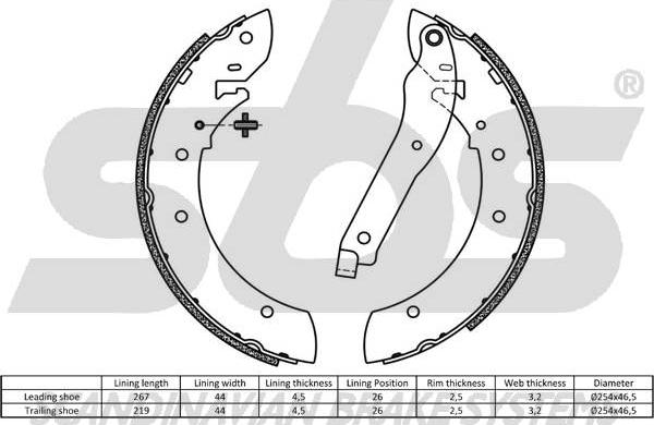 SBS 18492799346 - Комплект гальм, ручник, парковка autozip.com.ua