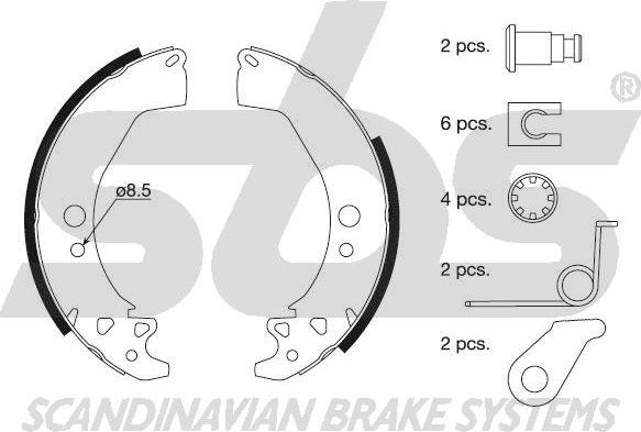 SBS 18492737649 - Комплект гальм, барабанний механізм autozip.com.ua