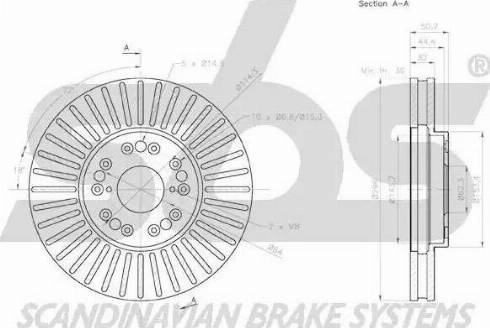 SBS 18152045165 - Гальмівний диск autozip.com.ua