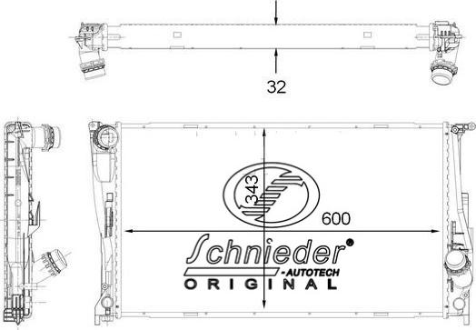 SCHNIEDER AUTOTECH BMS33.00228 - Радіатор, охолодження двигуна autozip.com.ua