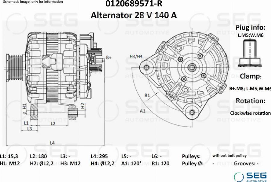 SEG AUTOMOTIVE 0120689571-R - Генератор autozip.com.ua