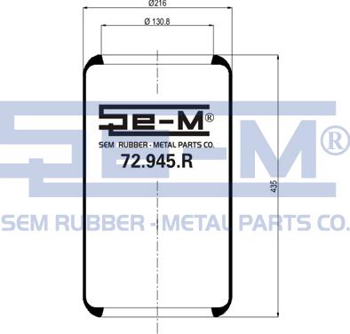 Sem Lastik 72.945.R - Кожух пневматичної ресори autozip.com.ua