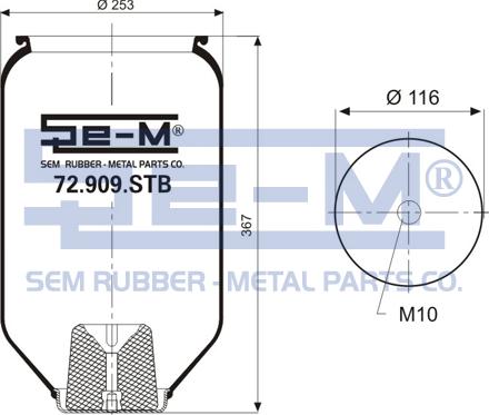 Sem Lastik 72.909.STB - Кожух пневматичної ресори autozip.com.ua