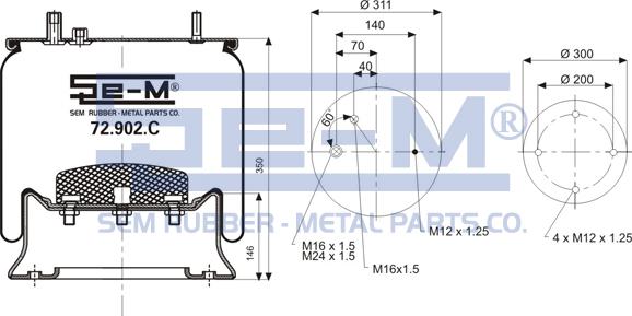 Sem Lastik 72.902.C - Кожух пневматичної ресори autozip.com.ua