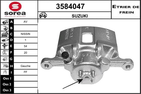 Sera 3584047 - Гальмівний супорт autozip.com.ua