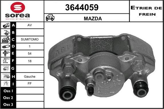 Sera 3644059 - Гальмівний супорт autozip.com.ua