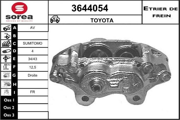 Sera 3644054 - Гальмівний супорт autozip.com.ua