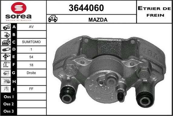 Sera 3644060 - Гальмівний супорт autozip.com.ua