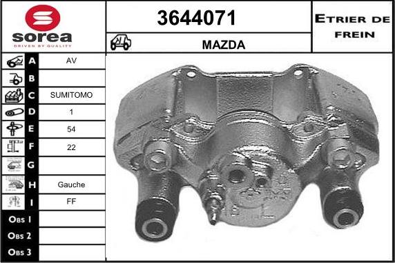 Sera 3644071 - Гальмівний супорт autozip.com.ua