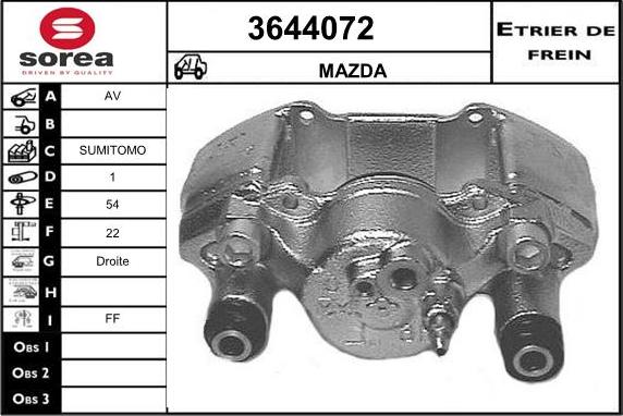 Sera 3644072 - Гальмівний супорт autozip.com.ua