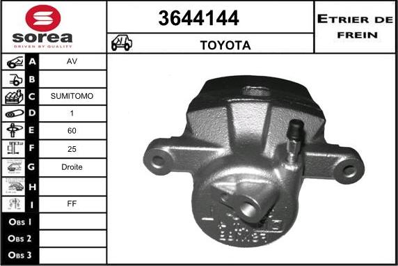 Sera 3644144 - Гальмівний супорт autozip.com.ua