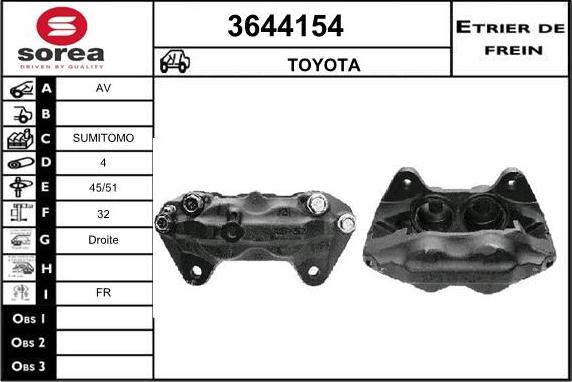 Sera 3644154 - Гальмівний супорт autozip.com.ua