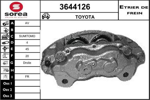 Sera 3644126 - Гальмівний супорт autozip.com.ua