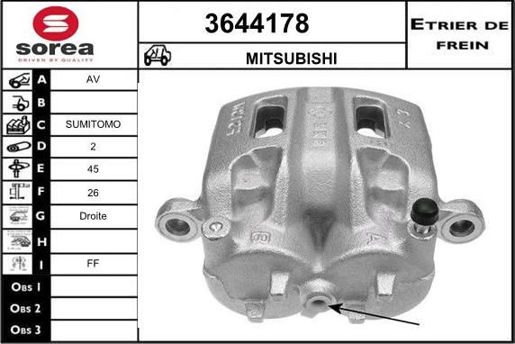 Sera 3644178 - Гальмівний супорт autozip.com.ua