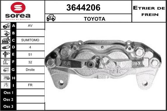 Sera 3644206 - Гальмівний супорт autozip.com.ua