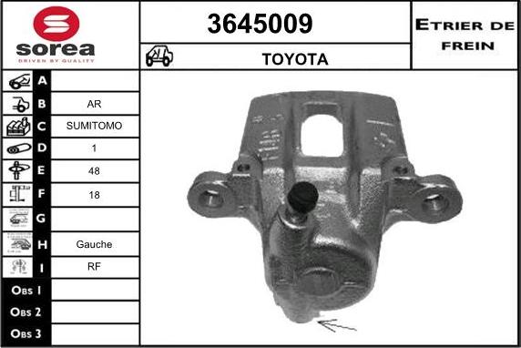 Sera 3645009 - Гальмівний супорт autozip.com.ua