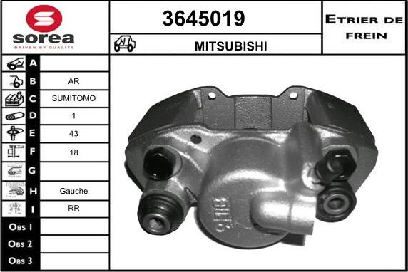 Sera 3645019 - Гальмівний супорт autozip.com.ua