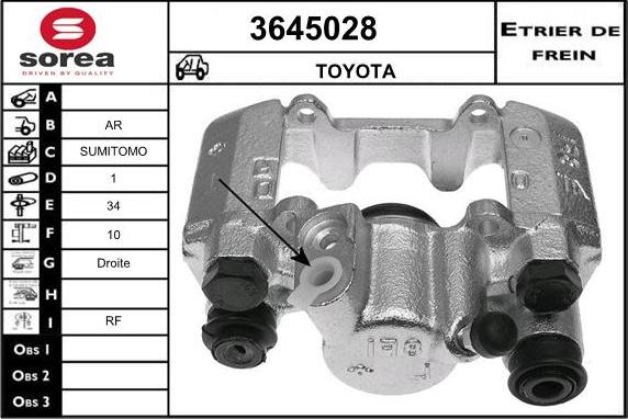 Sera 3645028 - Гальмівний супорт autozip.com.ua