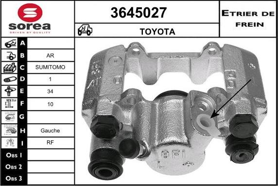 Sera 3645027 - Гальмівний супорт autozip.com.ua