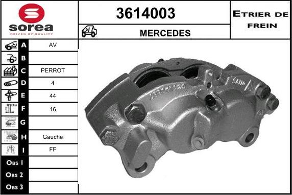 Sera 3614003 - Гальмівний супорт autozip.com.ua