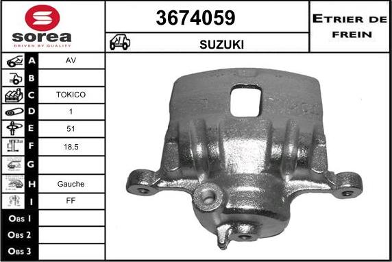 Sera 3674059 - Гальмівний супорт autozip.com.ua