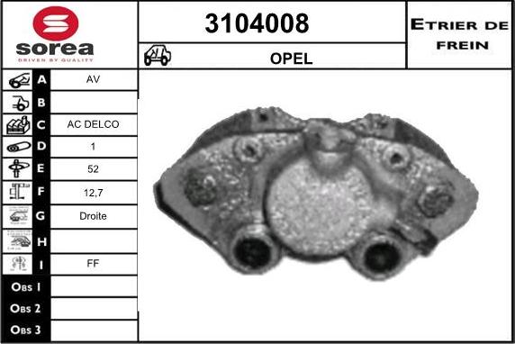 Sera 3104008 - Гальмівний супорт autozip.com.ua