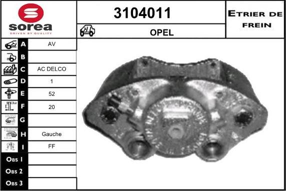 Sera 3104011 - Гальмівний супорт autozip.com.ua