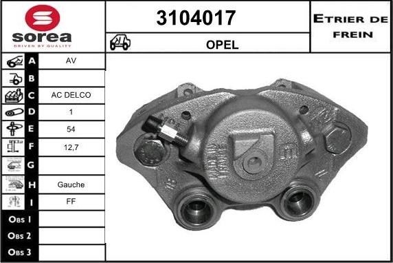 Sera 3104017 - Гальмівний супорт autozip.com.ua