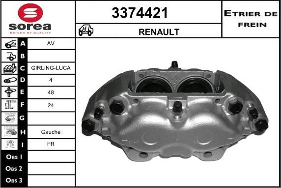 Sera 3374421 - Гальмівний супорт autozip.com.ua