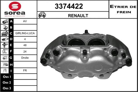 Sera 3374422 - Гальмівний супорт autozip.com.ua