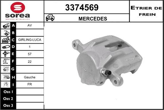 Sera 3374569 - Гальмівний супорт autozip.com.ua