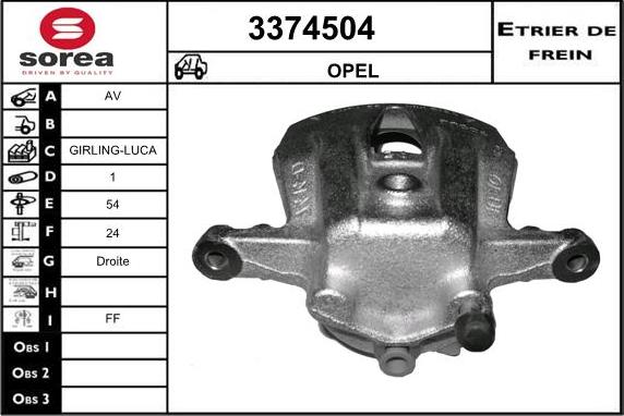 Sera 3374504 - Гальмівний супорт autozip.com.ua