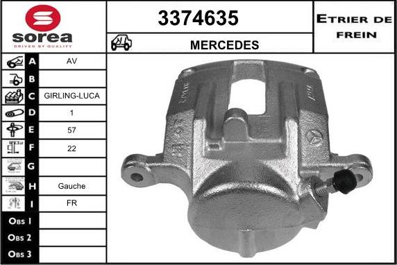 Sera 3374635 - Гальмівний супорт autozip.com.ua