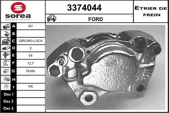 Sera 3374044 - Гальмівний супорт autozip.com.ua