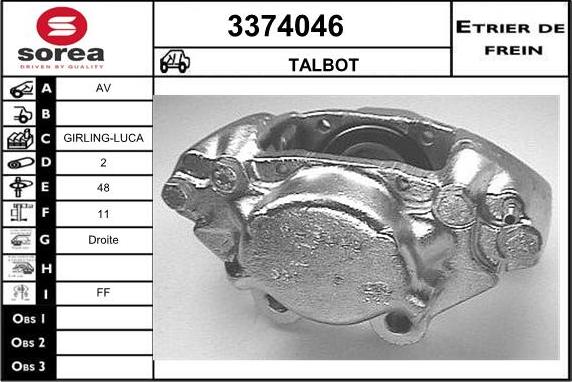 Sera 3374046 - Гальмівний супорт autozip.com.ua