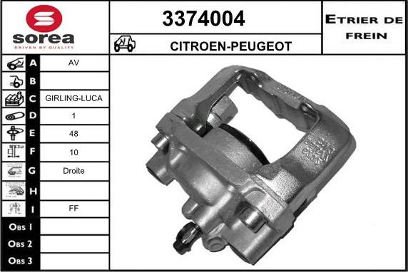 Sera 3374004 - Гальмівний супорт autozip.com.ua